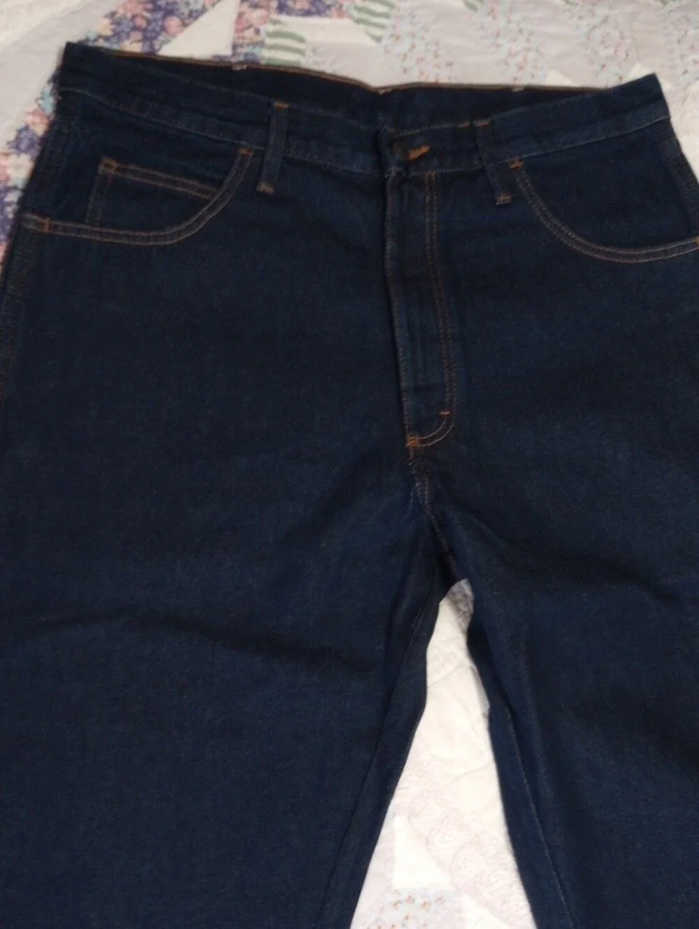 Rustler Men's Relaxed Fit Jeans in Dark Indigo Blue 36